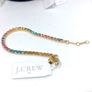 J. CREW Gold Multi Color Stone Bracelet